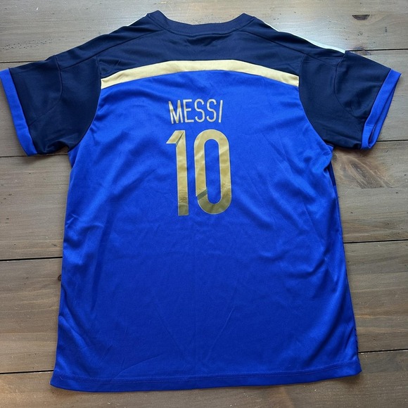 Argentina National Team Soccer Jersey Blue AFA Messi 10 Away Short Sleeve FIFA - Picture 6 of 8